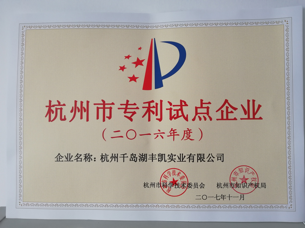 2017杭州市专利试点企业